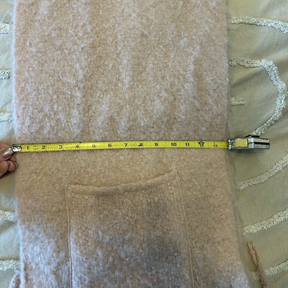 Cozy Pink Scarf with Pocket. 35H X 14W - Picture 4 of 5